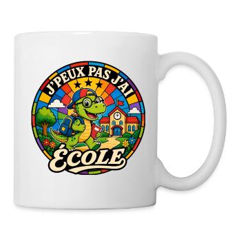 J'Peux Pas J'ai École Enfants Cadeau Vintage - Mug blanc - blanc - Droite