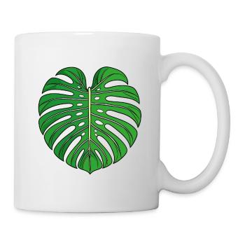 Motif de cœur de feuille de monstera - Mug blanc - blanc - Droite