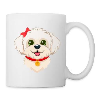 Cute Maltese Puppy (Portrait comique) - Mug blanc - blanc - Droite