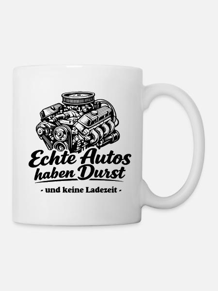 Echte Autos ............keine Ladezeit - Tasse - Weiß