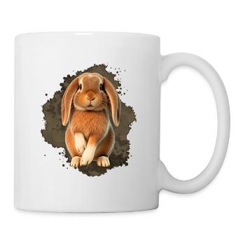 Kuschelbunny Illustration im Aquarellstil - Tasse - Weiß - Rechts