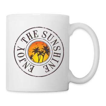 Palm Trees Sunset Summer Motif Vintage - Mug - white - Right