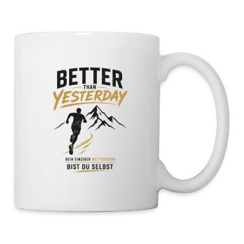 Besser als Gestern Berglauf - Tasse - Weiß - Rechts