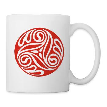 Keltische Rote Spirale - Tasse - Weiß - Rechts