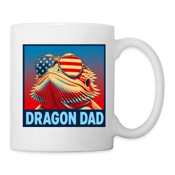 Papa dragon patriote, Papa Dragon barbu drôle - Mug blanc - blanc - Droite