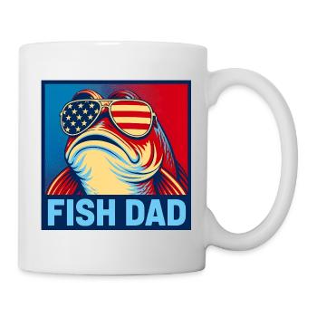 Papa poisson patriote – Papa poisson drôle pour - Mug blanc - blanc - Droite
