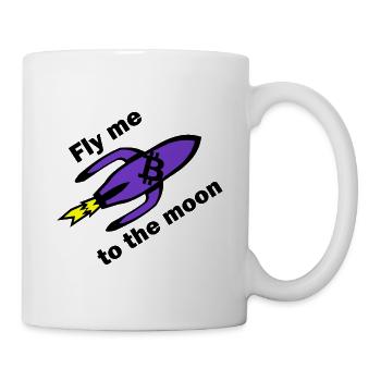 Bitcoin Rakete Violett - Tasse - Weiß - Rechts