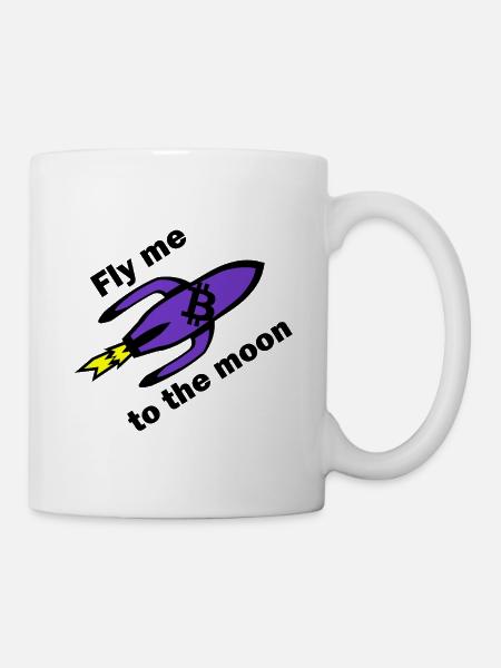 Bitcoin Rakete Violett - Tasse - Weiß