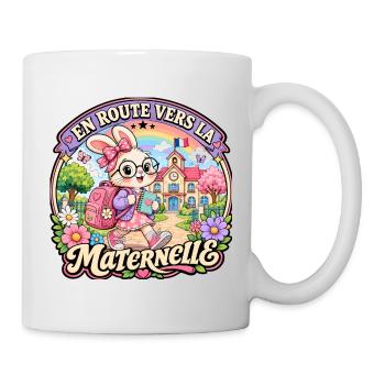 Lapin Mignon Rentrée Scolaire Maternelle - Mug blanc - blanc - Droite
