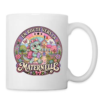 Dinosaure Rentrée Scolaire Maternelle - Mug blanc - blanc - Droite