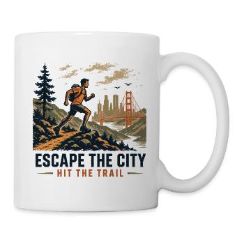 Trailrunning – Entfliehe der Stadt. Los geht's - Tasse - Weiß - Rechts