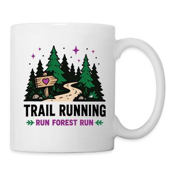 Course en sentier - Run Forest Run - Mug blanc - blanc - Droite