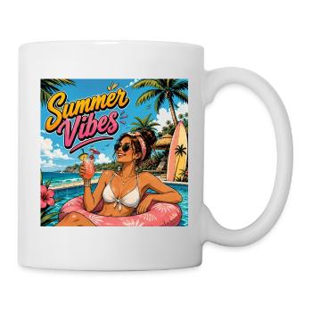 Summer Vibes  - Tasse - Weiß - Rechts