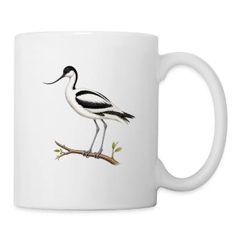 Eleganter Avocet – ornithologische Illustration - Tasse - Weiß - Rechts