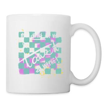 man denkt zu viel & tanzt zu wenig - Tasse - Weiß - Rechts