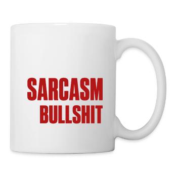 Fluent in Sarcasm & Bullshit Funny Quote Attitude - Mug blanc - blanc - Droite