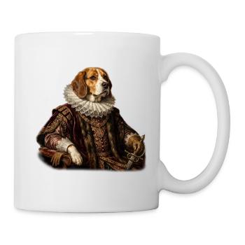 Noble Beagle in Renaissance costume - Mug - white - Right