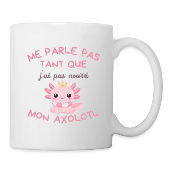 T-shirt Axolotl Kawaii Couronné Rose  - Mug blanc - blanc - Droite