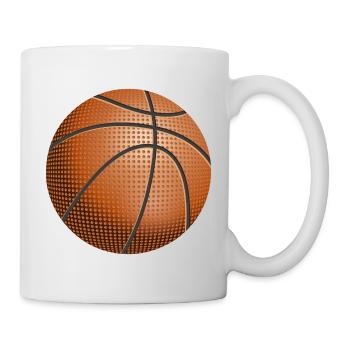 Texture pointée de ballon de basket - Mug blanc - blanc - Droite