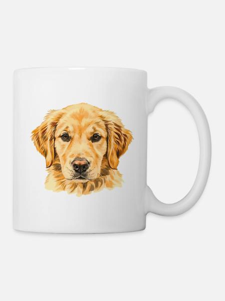 Wasserfarben Golden Retriever - Tasse - Weiß