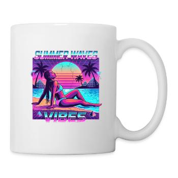 Retro-Sommer-Vibes - Tasse - Weiß - Rechts