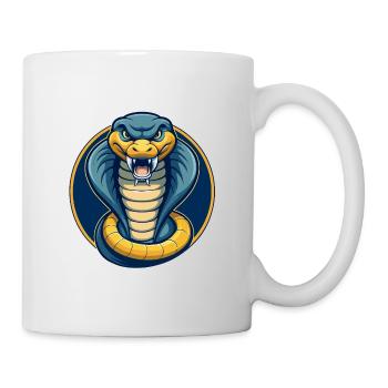 Logo clipart de personnage de personnage de dessin animé mascotte Cobra Kawaii - Mug blanc - blanc - Droite