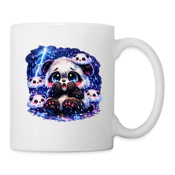 Gewitter‑Angst‑Panda – Süß, panisch & flauschig - Tasse - Weiß - Rechts