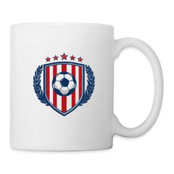 Bouclier Football Rayures Étoilées - Mug blanc - blanc - Droite