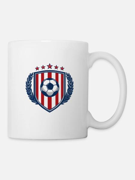 Star Stripe Football Shield - Tasse - Weiß