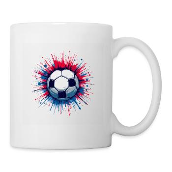Ballon foot éclaboussures - Mug blanc - blanc - Droite
