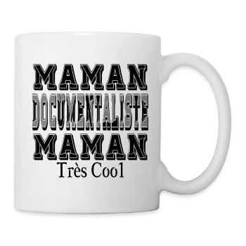 Maman Documentaliste Maman Très Cool - Mug blanc - blanc - Droite