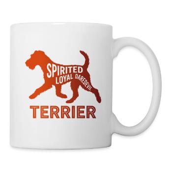Temperamentvoller, treuer waghalsiger Terrier-Hund-Silhouette - Tasse - Weiß - Rechts