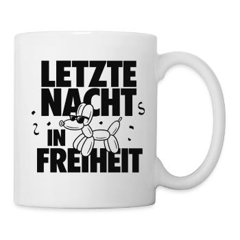 Last Night in Freedom Bachelor Party Dog - Mug - white - Right