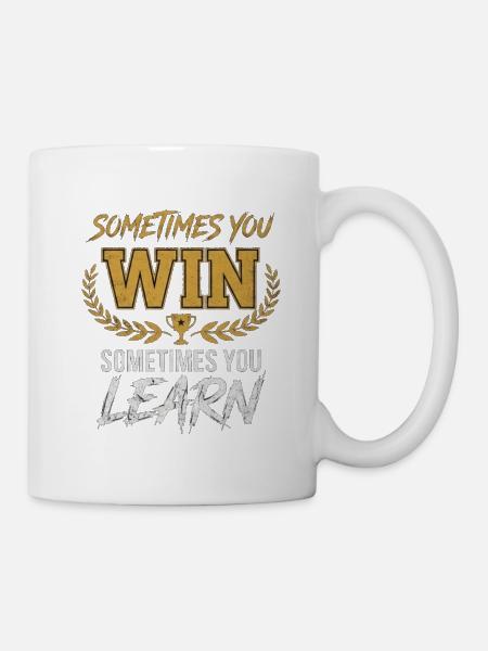 Gewinnen oder lernen: Wachstumsmentalität - Tasse - Weiß