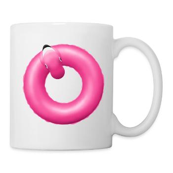 Anneau Rose Anneau Anneau Nage Flamant Rose - Mug blanc - blanc - Droite
