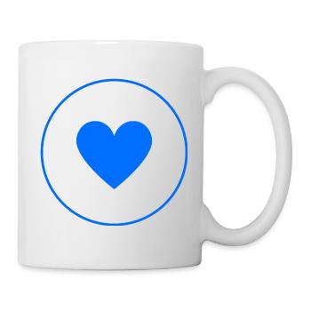 Blue Heart Circle | Minimal Design - Mug - white - Right