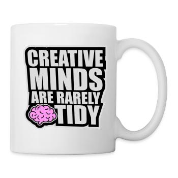 Les esprits créatifs sont rarement bien rangés Logo créatif drôle - Mug blanc - blanc - Droite