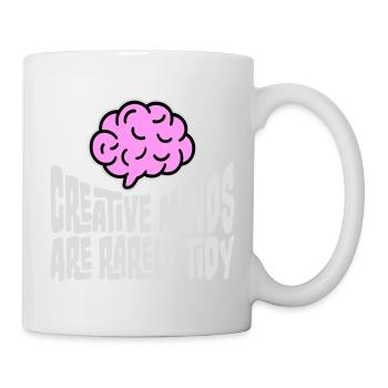 Creative Minds Are Rarely Tidy Funny Creative Logo - Mug - white - Right