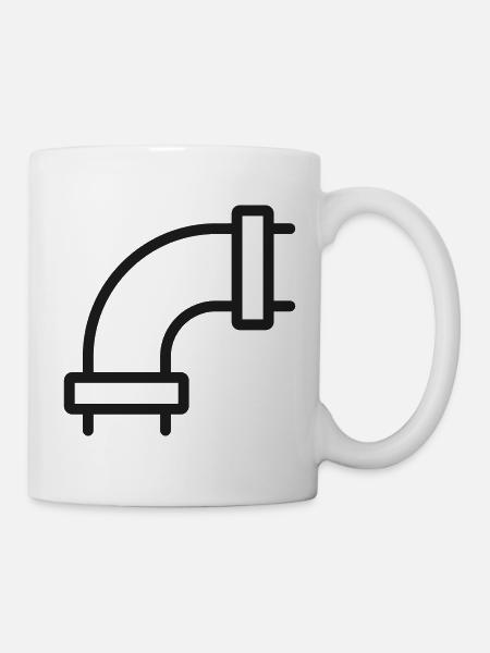Arc Pipe Minimalistische Grafik - Tasse - Weiß