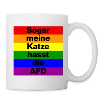 SOGAR MEINE KATZE HASST DIE AFD. NO NZS, DEMOKRAT - Tasse - Weiß - Rechts