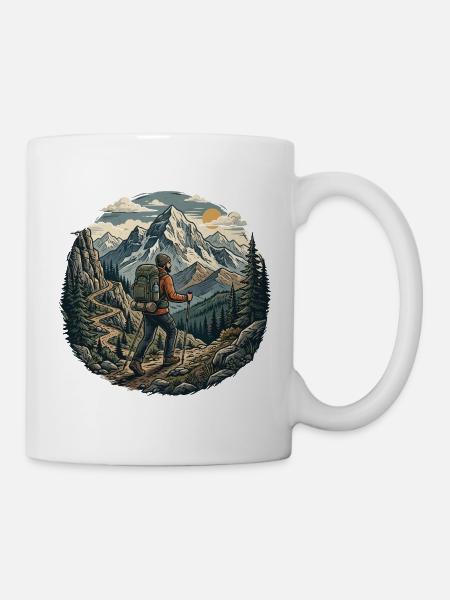 Wandern – Outdoor-Abenteuer - Tasse - Weiß