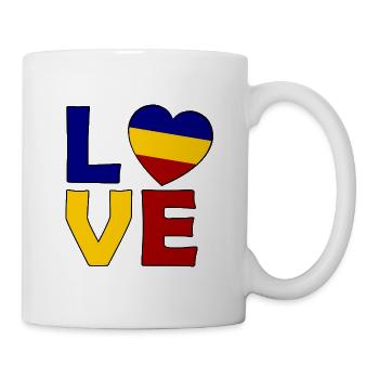Love Romania Heart Flag - Tasse - Weiß - Rechts