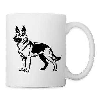 Deutscher Schäferhund - Tasse - Weiß - Rechts