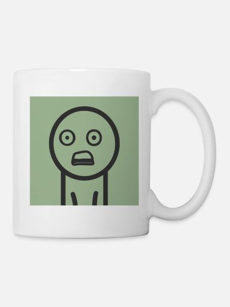 Schockiertes Gesicht - Tasse - Weiß