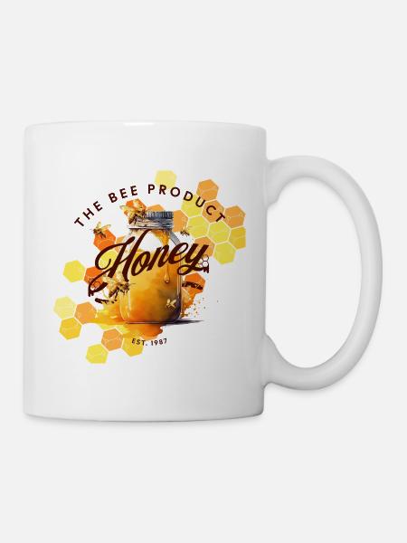 Honey Dream Bee Motif - Mug - white