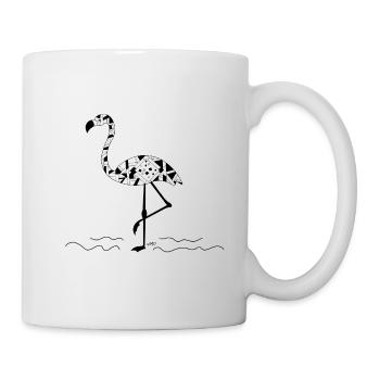Flamingo Black and White Mosaic - Mug - white - Right