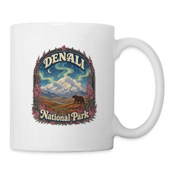 Denali National Park USA Alaska Hiking Vintage - Mug - white - Right