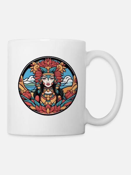 Wächter der farbigen Lotusblumen - Tasse - Weiß