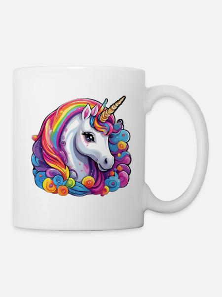 Flammendes Regenbogeneinhorn - Tasse - Weiß