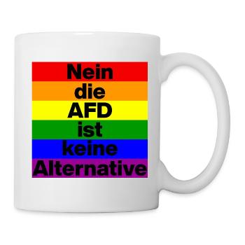 NEIN DIE AFD IST KEINE ALTERNATIVE, NIE WIEDER - Tasse - Weiß - Rechts